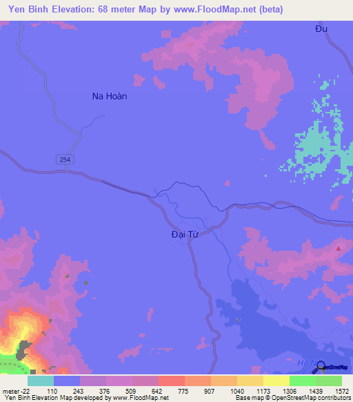 Yen Binh,Vietnam Elevation Map