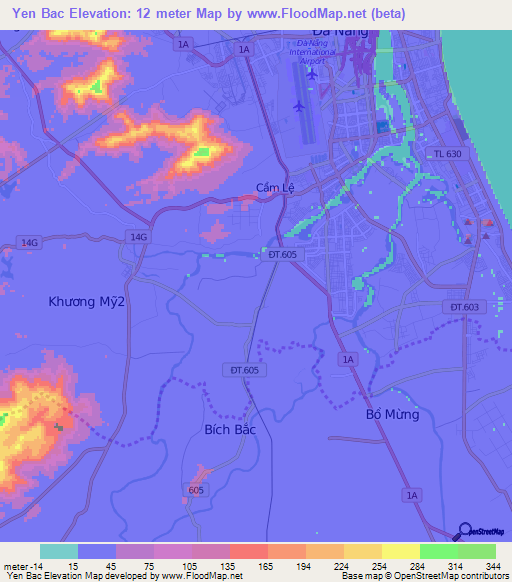 Yen Bac,Vietnam Elevation Map