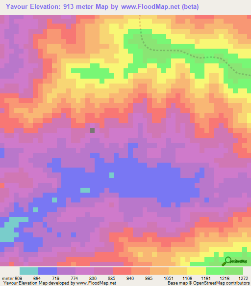 Yavour,Vietnam Elevation Map