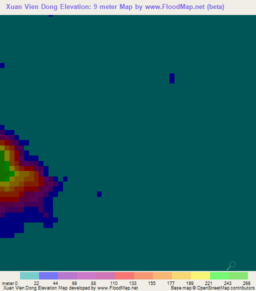 Xuan Vien Dong,Vietnam Elevation Map