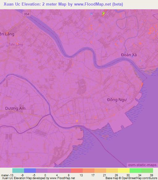 Xuan Uc,Vietnam Elevation Map