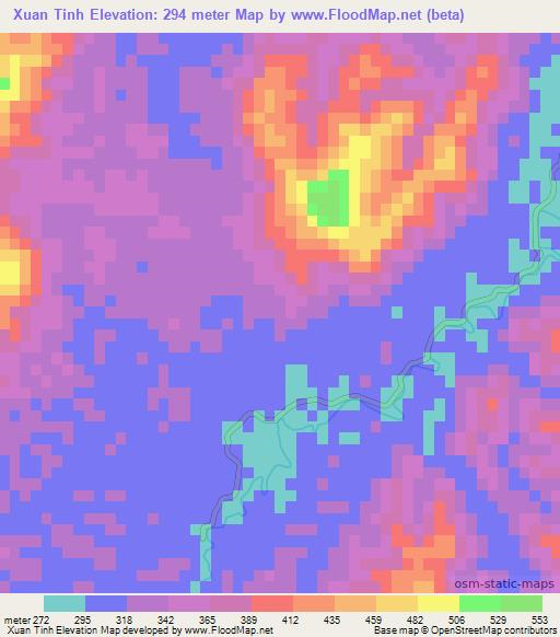 Xuan Tinh,Vietnam Elevation Map