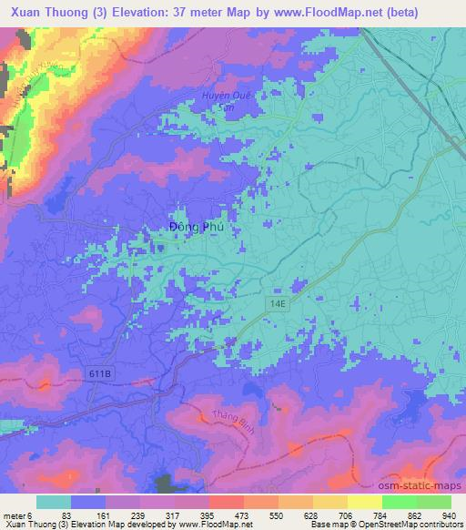 Xuan Thuong (3),Vietnam Elevation Map