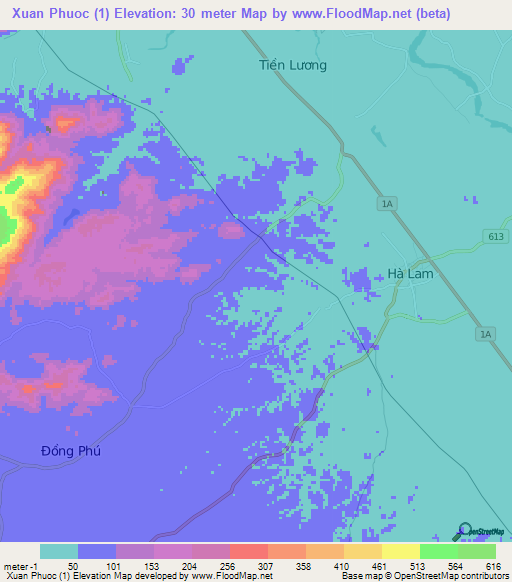 Xuan Phuoc (1),Vietnam Elevation Map