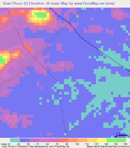 Xuan Phuoc (1),Vietnam Elevation Map