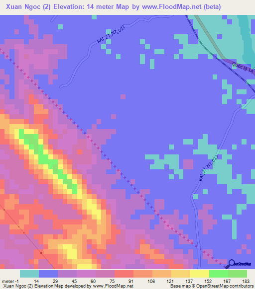 Xuan Ngoc (2),Vietnam Elevation Map