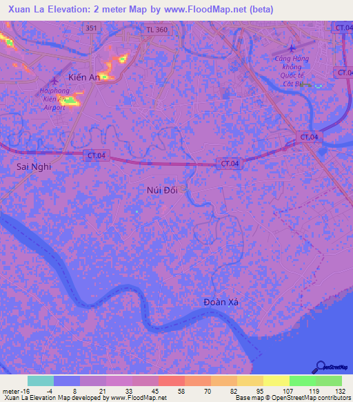 Xuan La,Vietnam Elevation Map