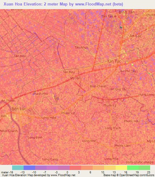 Xuan Hoa,Vietnam Elevation Map