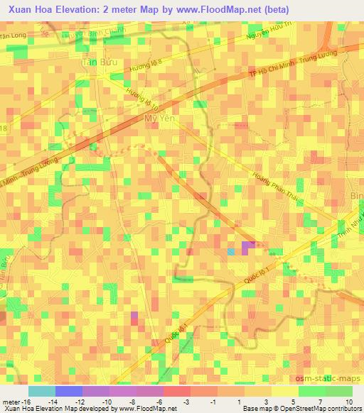 Xuan Hoa,Vietnam Elevation Map