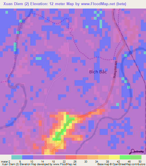 Xuan Diem (2),Vietnam Elevation Map