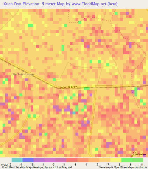 Xuan Dao,Vietnam Elevation Map