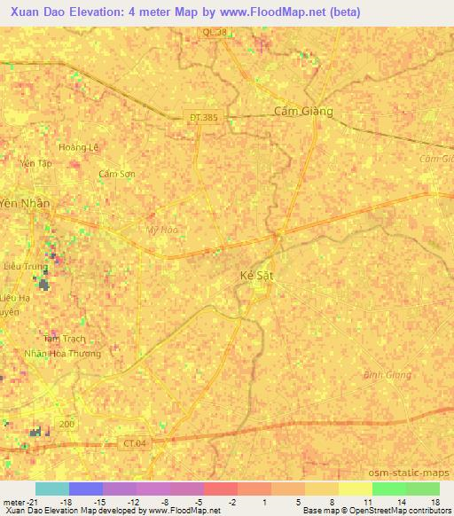 Xuan Dao,Vietnam Elevation Map