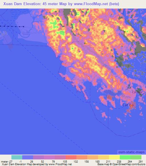 Xuan Dam,Vietnam Elevation Map