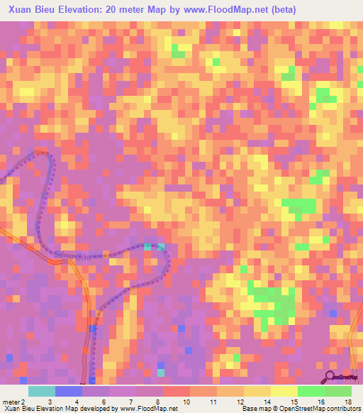 Xuan Bieu,Vietnam Elevation Map