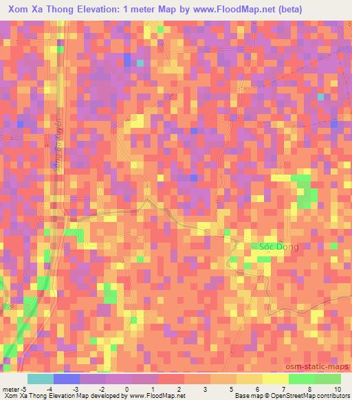Xom Xa Thong,Vietnam Elevation Map