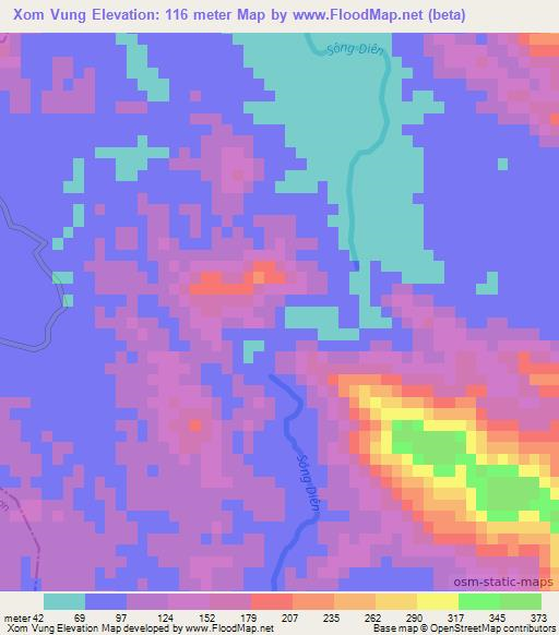 Xom Vung,Vietnam Elevation Map