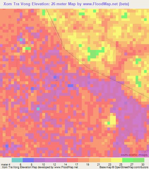 Xom Tra Vong,Vietnam Elevation Map