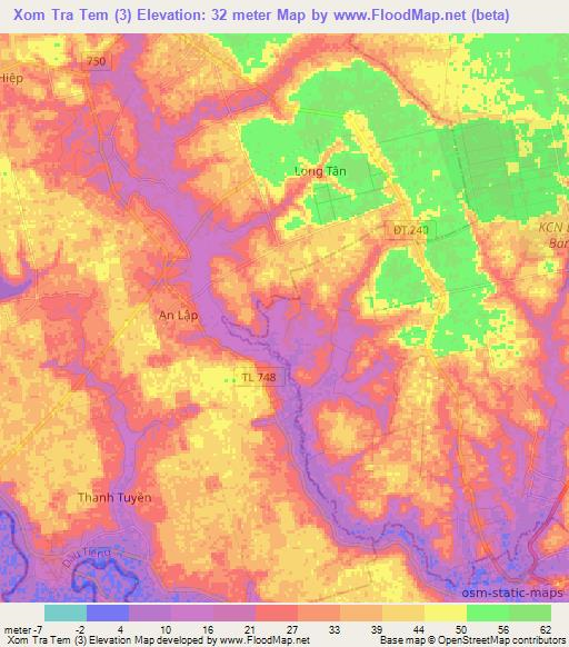 Xom Tra Tem (3),Vietnam Elevation Map