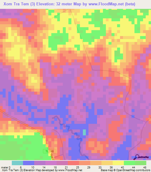 Xom Tra Tem (3),Vietnam Elevation Map