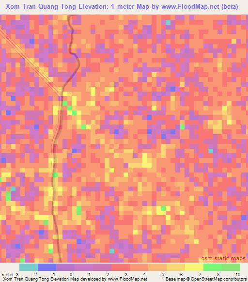 Xom Tran Quang Tong,Vietnam Elevation Map