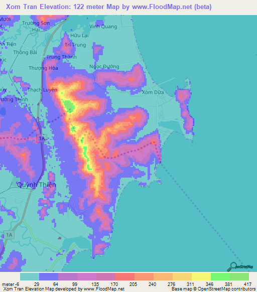 Xom Tran,Vietnam Elevation Map