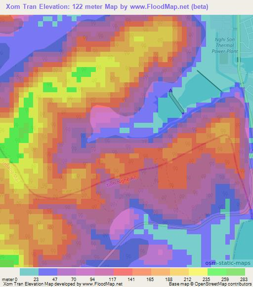 Xom Tran,Vietnam Elevation Map