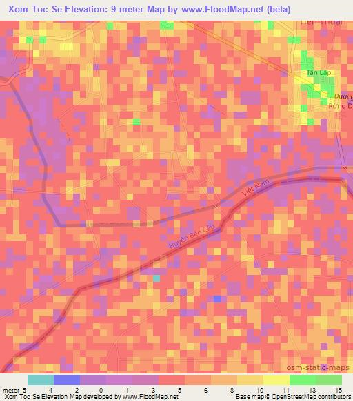 Xom Toc Se,Vietnam Elevation Map