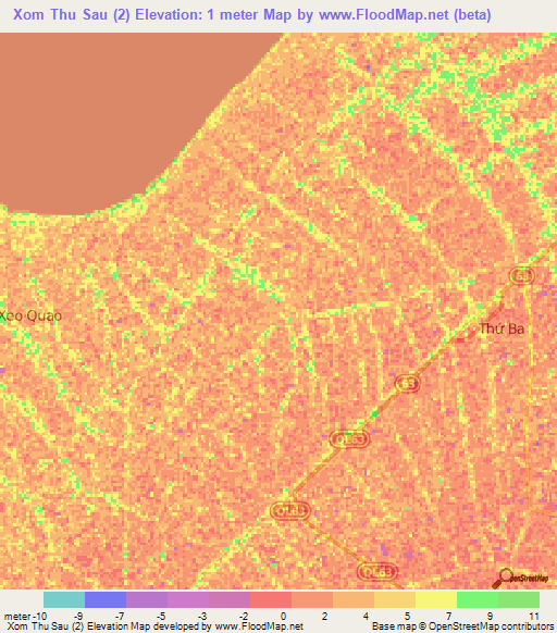 Xom Thu Sau (2),Vietnam Elevation Map