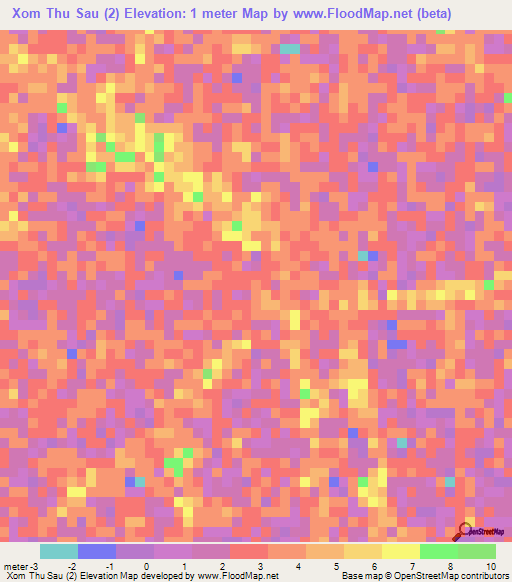 Xom Thu Sau (2),Vietnam Elevation Map