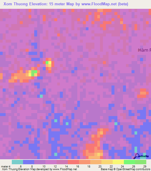 Xom Thuong,Vietnam Elevation Map