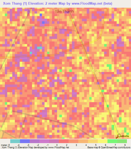 Xom Thang (1),Vietnam Elevation Map