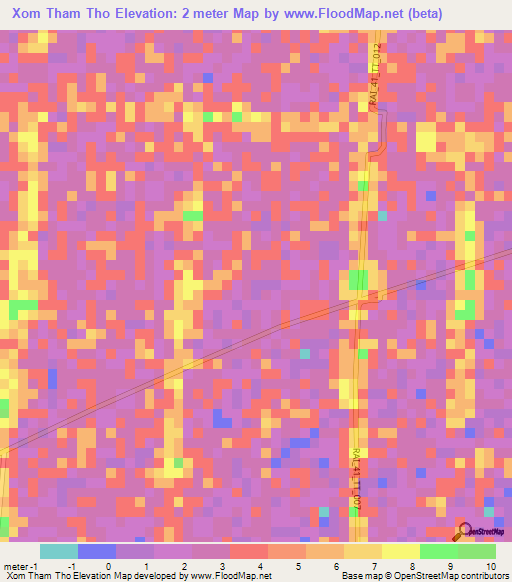 Xom Tham Tho,Vietnam Elevation Map