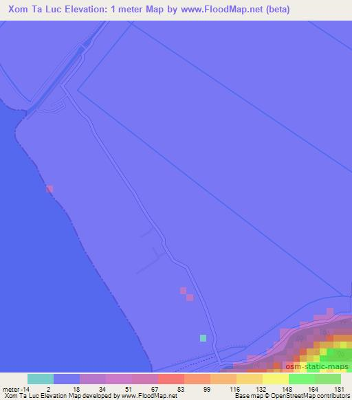 Xom Ta Luc,Vietnam Elevation Map