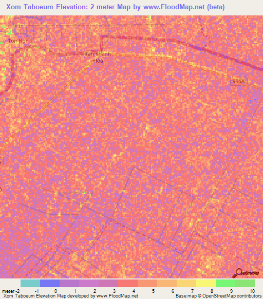 Xom Taboeum,Vietnam Elevation Map