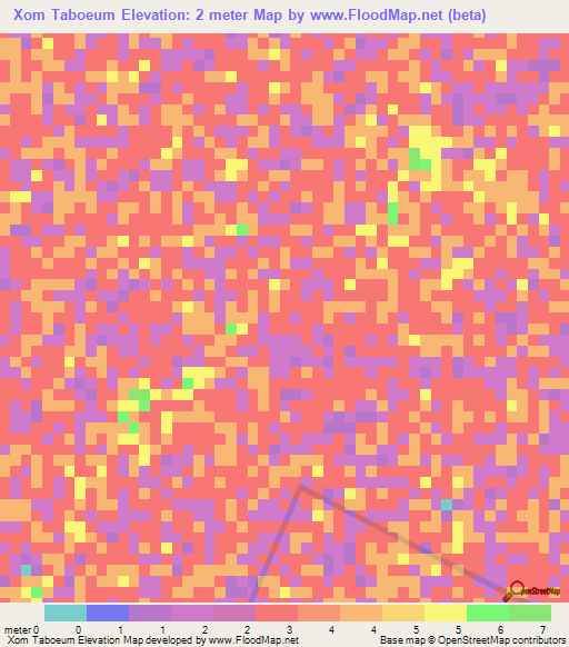 Xom Taboeum,Vietnam Elevation Map