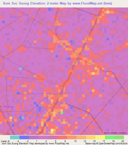 Xom Soc Suong,Vietnam Elevation Map