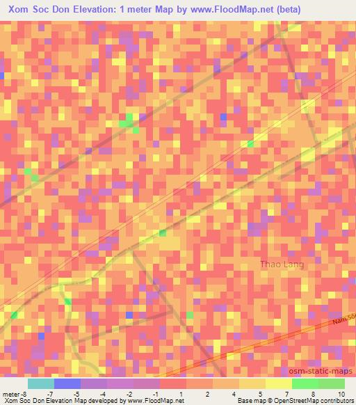 Xom Soc Don,Vietnam Elevation Map