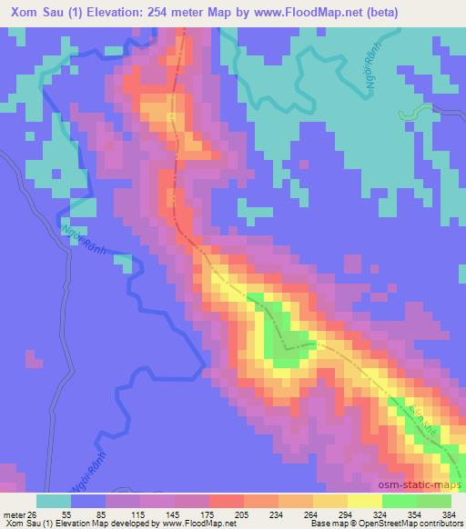 Xom Sau (1),Vietnam Elevation Map