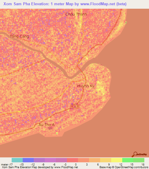 Xom Sam Pha,Vietnam Elevation Map