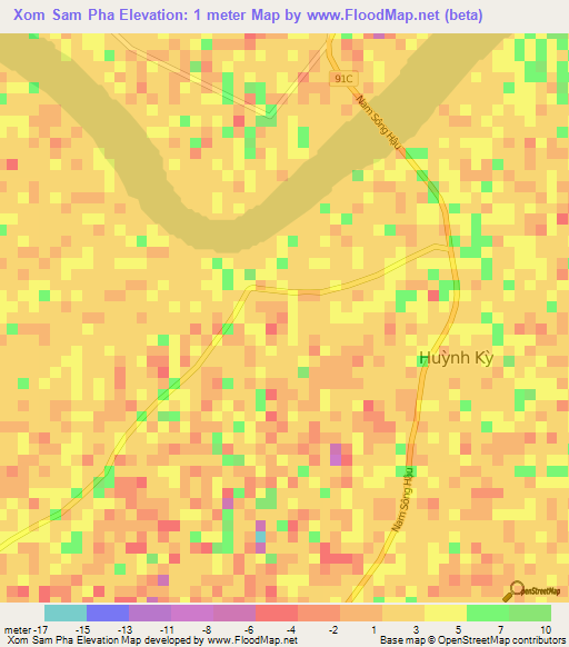 Xom Sam Pha,Vietnam Elevation Map