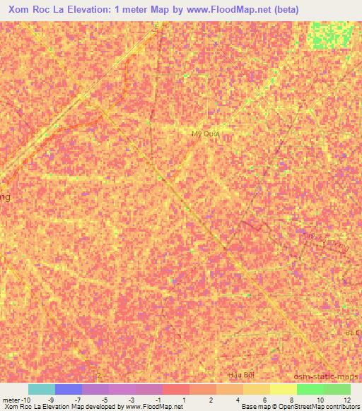 Xom Roc La,Vietnam Elevation Map