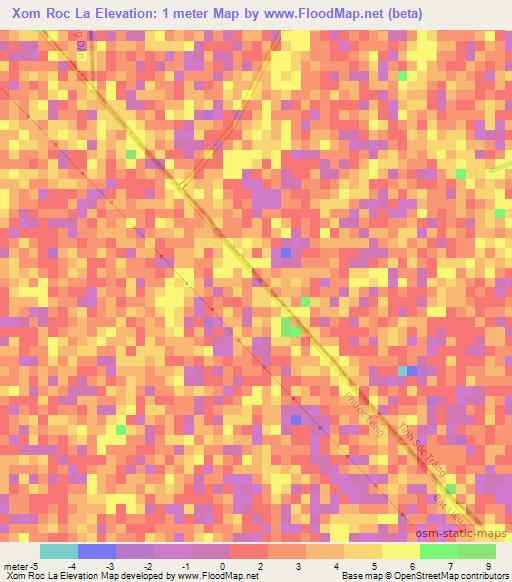 Xom Roc La,Vietnam Elevation Map