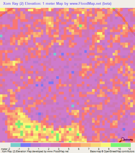 Xom Ray (2),Vietnam Elevation Map