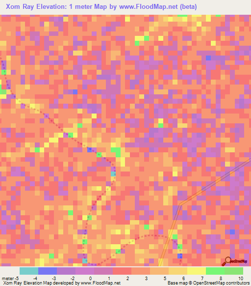 Xom Ray,Vietnam Elevation Map