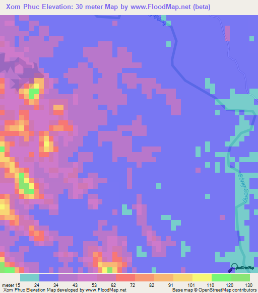 Xom Phuc,Vietnam Elevation Map