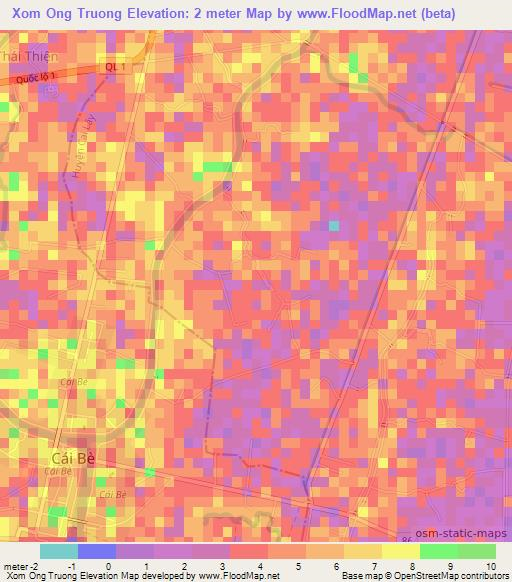 Xom Ong Truong,Vietnam Elevation Map