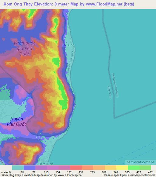 Xom Ong Thay,Vietnam Elevation Map