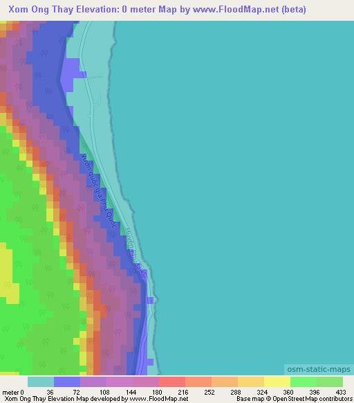 Xom Ong Thay,Vietnam Elevation Map