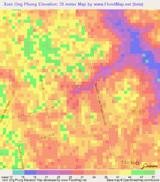 Xom Ong Phung,Vietnam Elevation Map