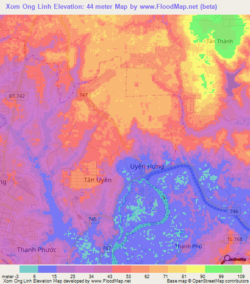 Xom Ong Linh,Vietnam Elevation Map